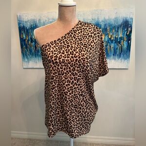 One Shoulder Cheetah Top